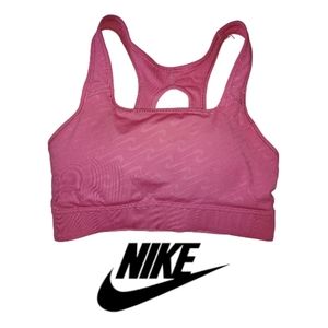 Nike Pink Swoosh Print Sport Bra